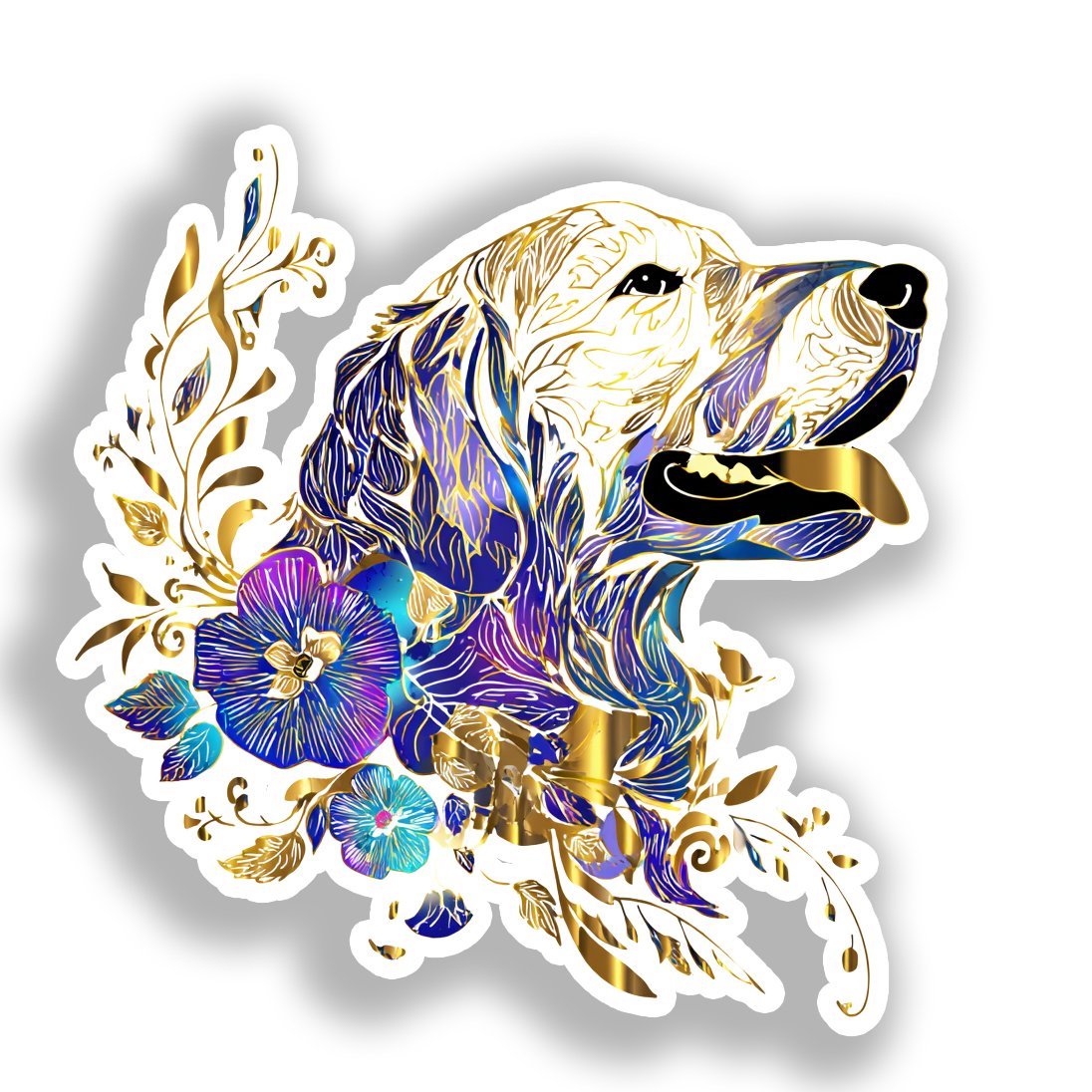 Golden Retriever Dog Vinyl Decal Sticker for Car, Laptop, Tumbler and more # A019546-4" x 4"