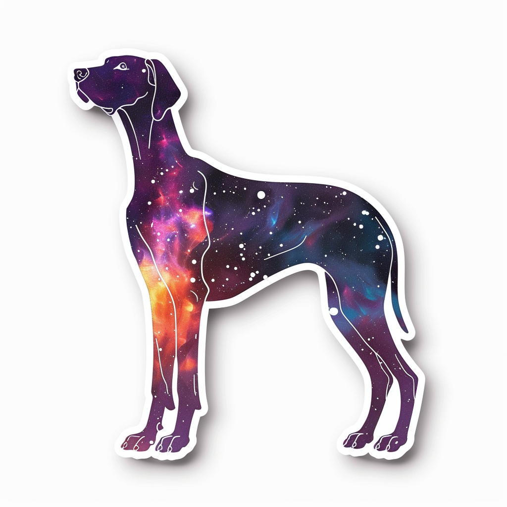 Adorable Great Dane Dog Expressive surreal Vinyl Decal Sticker for Car, Laptop, Tumbler and more # F017984