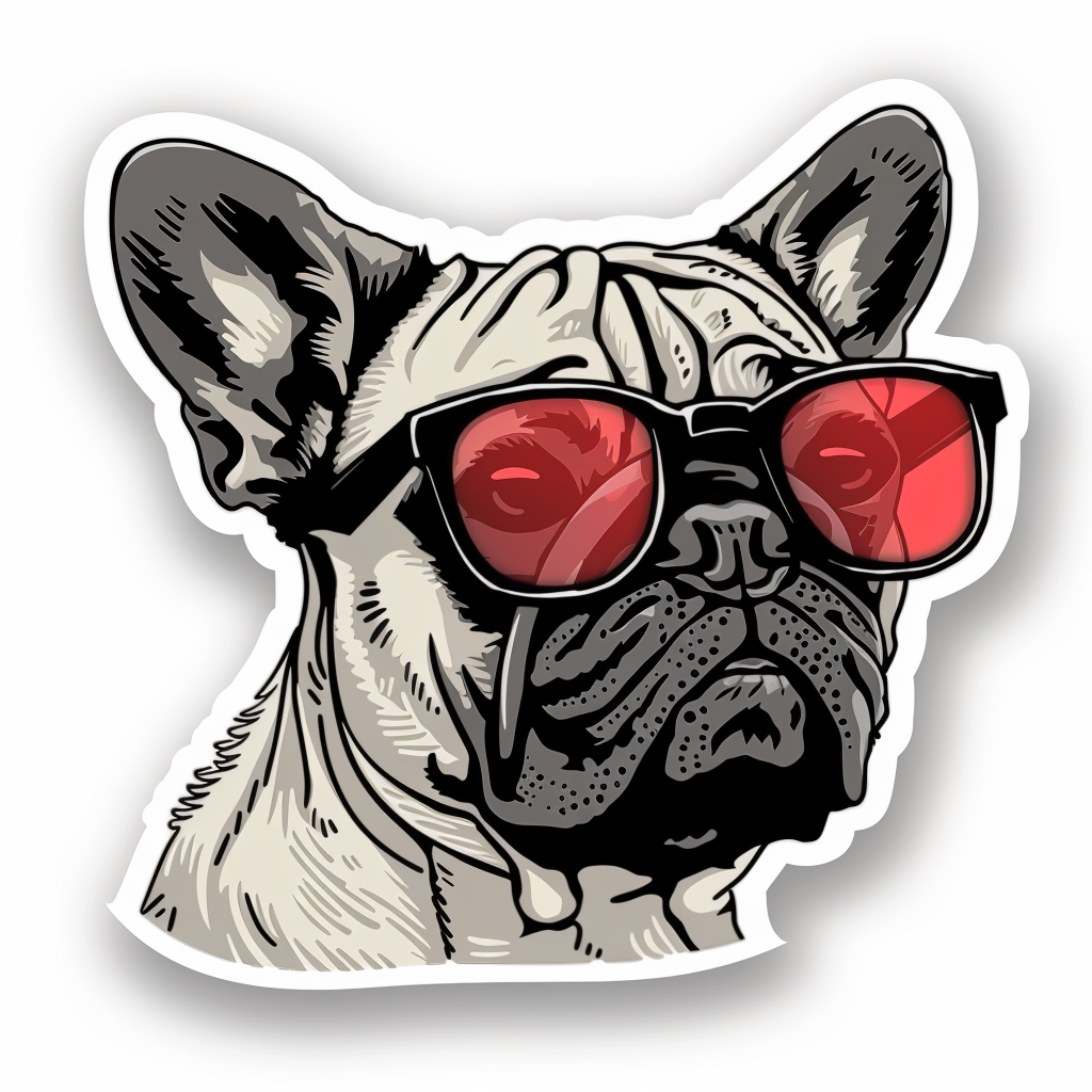 Bulldog Dog majestic Expressive surreal Vinyl Decal Sticker for Car, Laptop, Tumbler and more # F017447