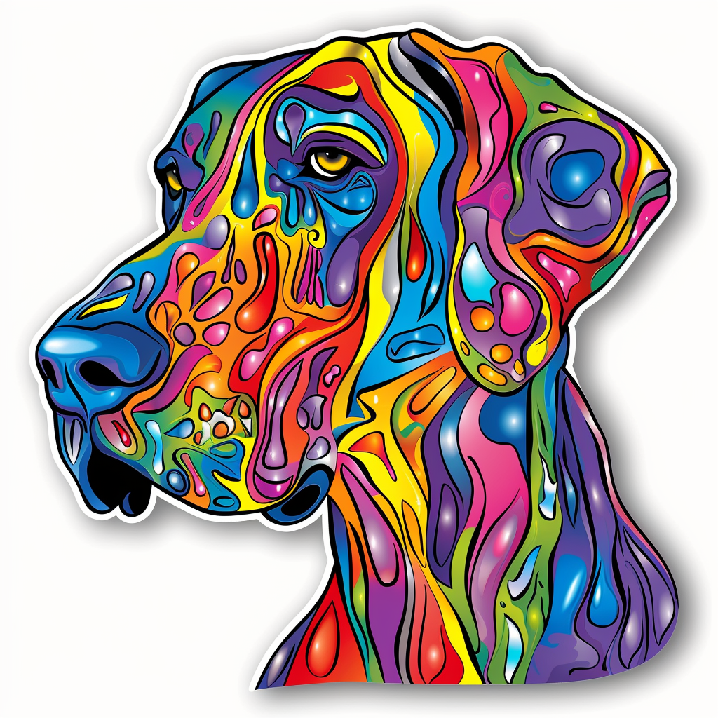 Great Dane Dog Expressive surreal Vinyl Decal Sticker for Car, Laptop, Tumbler and more # F022896
