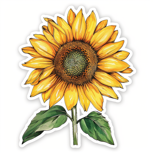 Sunflower flower majestic Expressive surreal Vinyl Decal Sticker for Car, Laptop, Tumbler and more # F022977