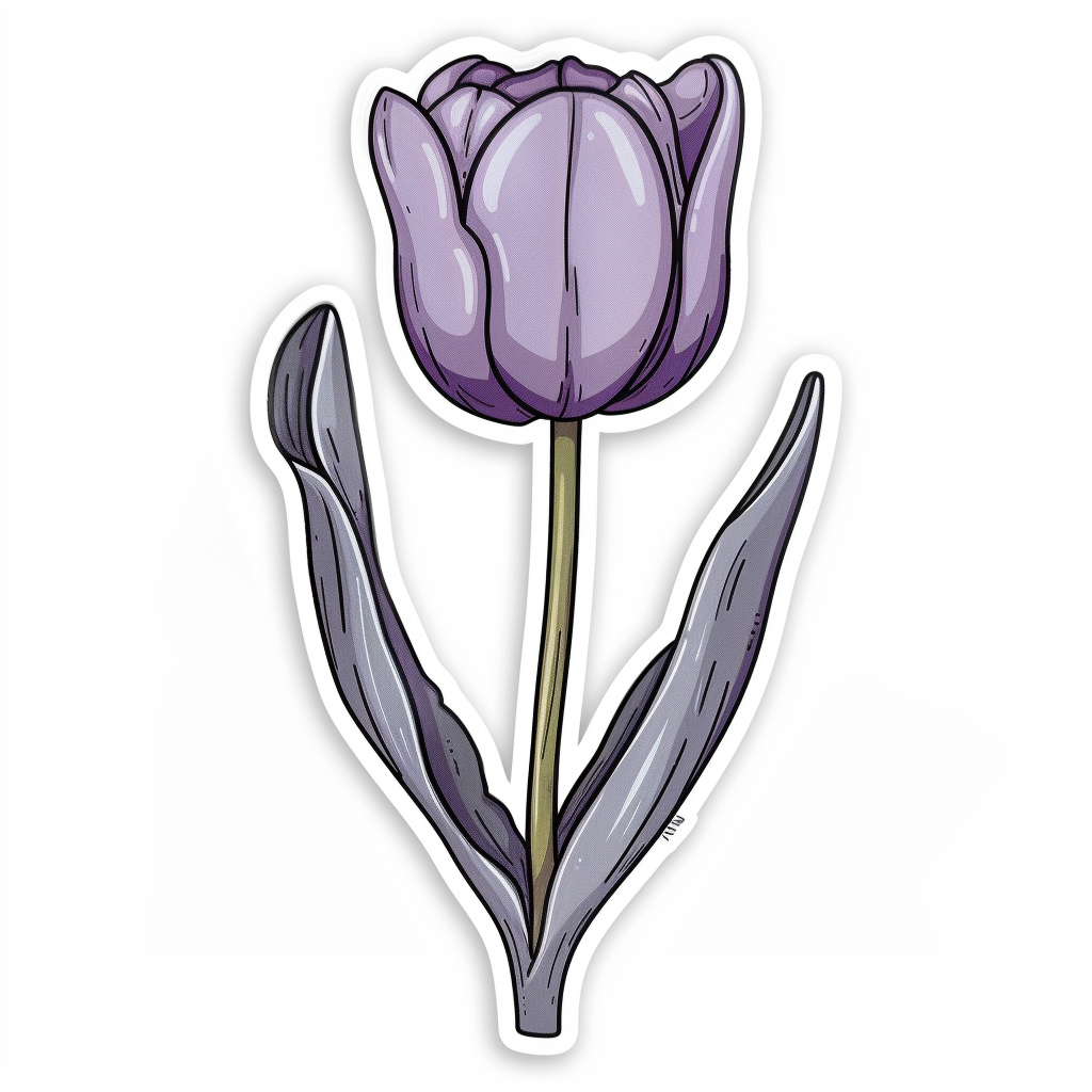 Sticker of a Tulip flower Vinyl Decal Sticker for Car, Laptop, Tumbler and more # F023406