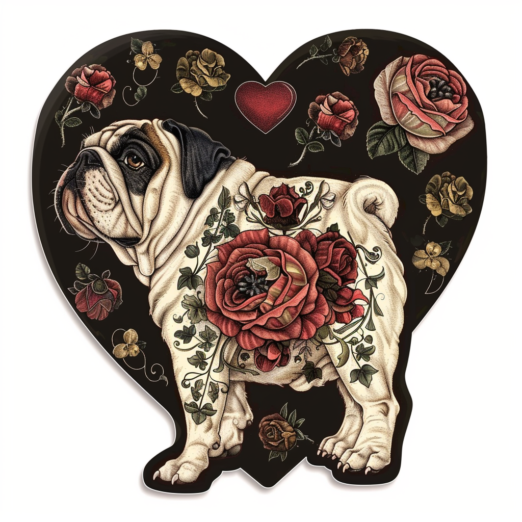 Bulldog Dog majestic Expressive surreal Vinyl Decal Sticker for Car, Laptop, Tumbler and more # F017659