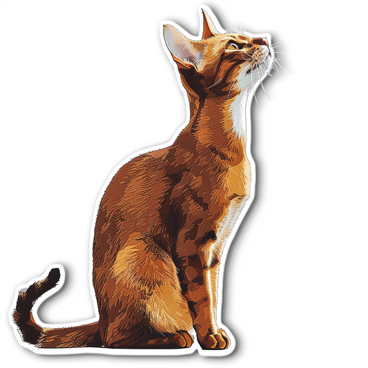 Abyssinian Cat astronaut majestic Expressive surreal Vinyl Decal Sticker for Car, Laptop, Tumbler and more # F021649-4" x 4"
