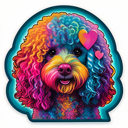 Heartcore dog Poodle Vinyl Decal Sticker for Car, Laptop, Tumbler and more # F012236