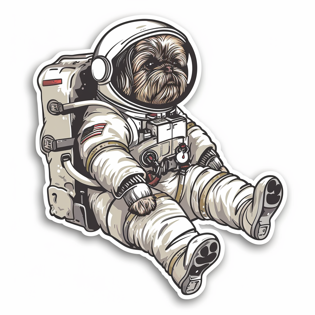 Adorable Shih Tzu Dog Expressive surreal Vinyl Decal Sticker for Car, Laptop, Tumbler and more # F018443