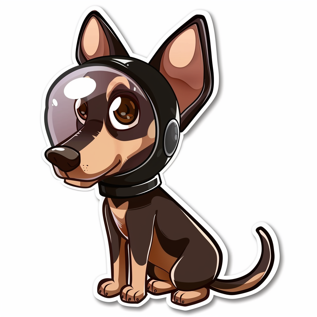 Cute and Adorable Doberman Pinscher Expressive surreal Vinyl Decal Sticker for Car, Laptop, Tumbler and more # F019645-4" x 4"
