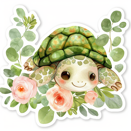 turtle majestic Expressive surreal Vinyl Decal Sticker for Car, Laptop, Tumbler and more # F022112-4" x 4"