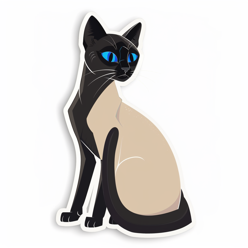 Siamese cat Vinyl Decal Sticker for Car, Laptop, Tumbler and more # F07857