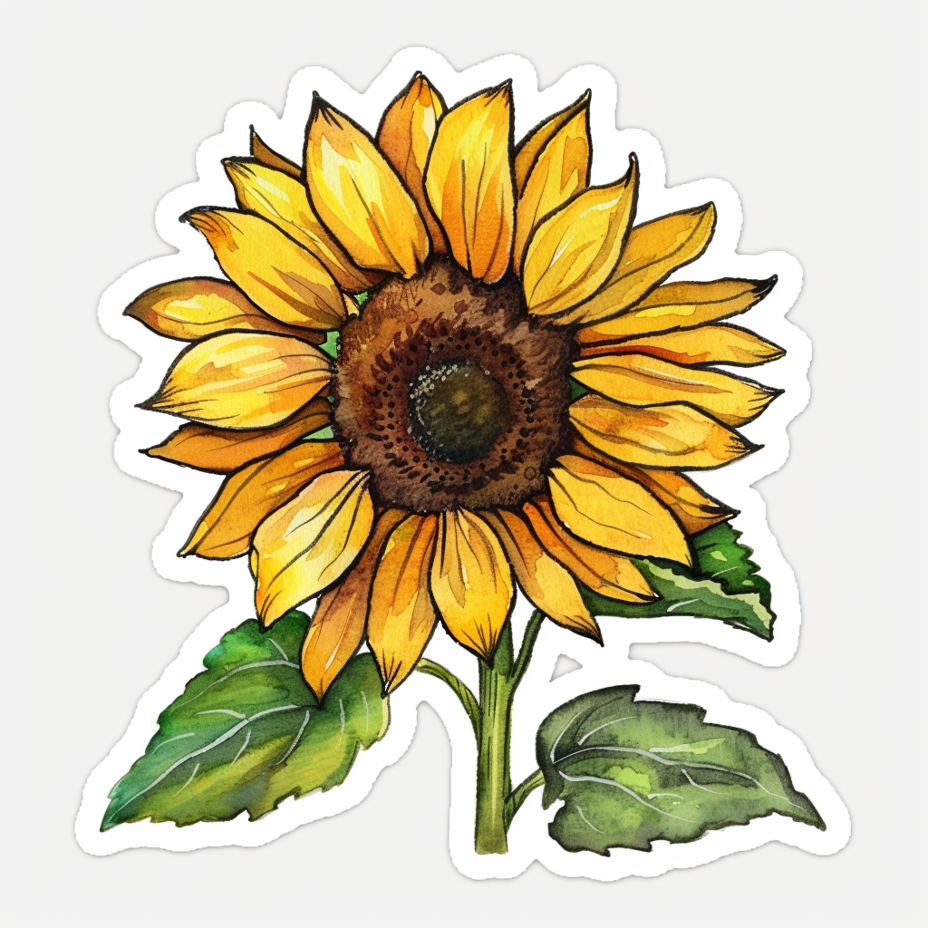 Sunflower  Vinyl Decal Sticker for Car, Laptop, Tumbler and more # F023363