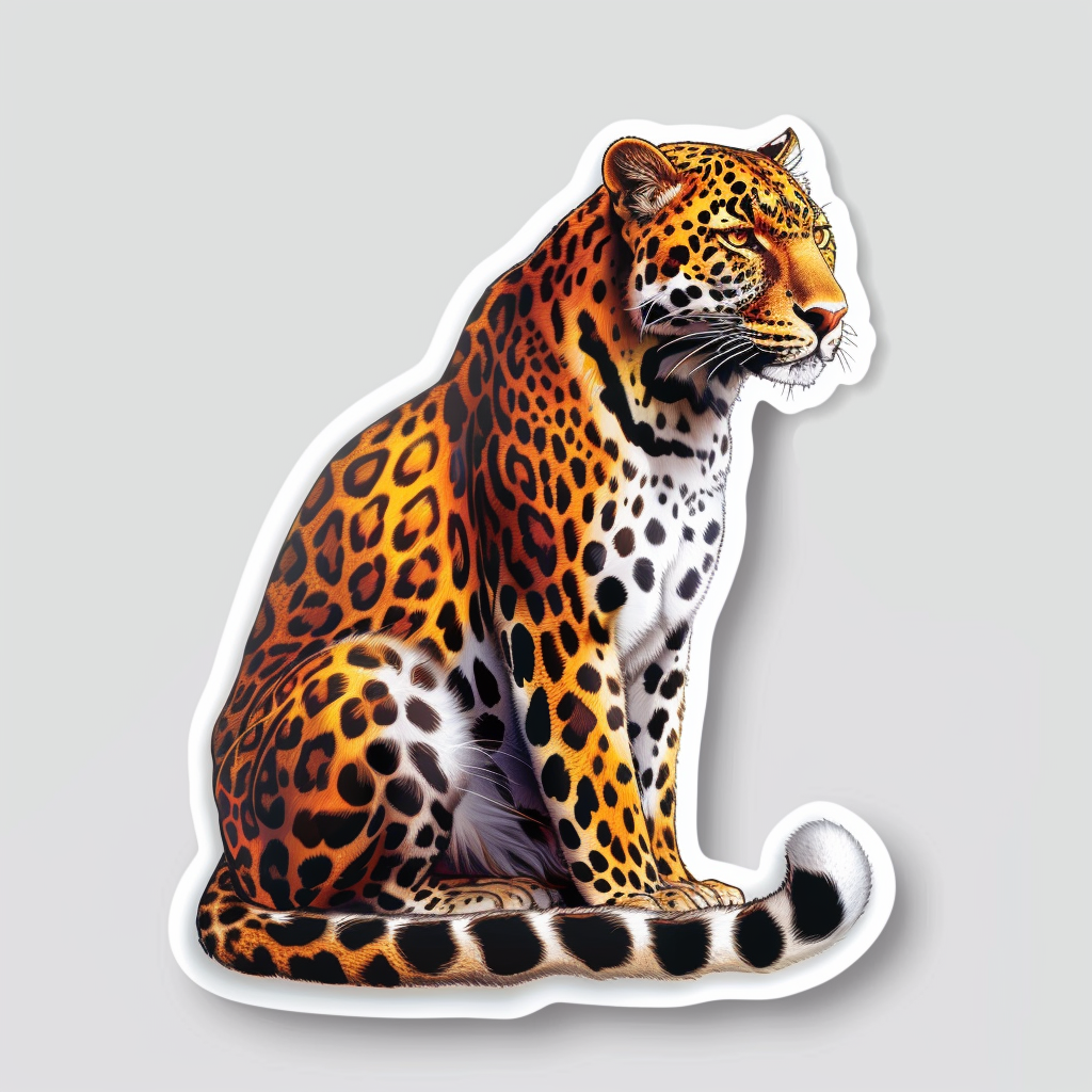 Leopard majestic Expressive surreal Vinyl Decal Sticker for Car, Laptop, Tumbler and more # F022410