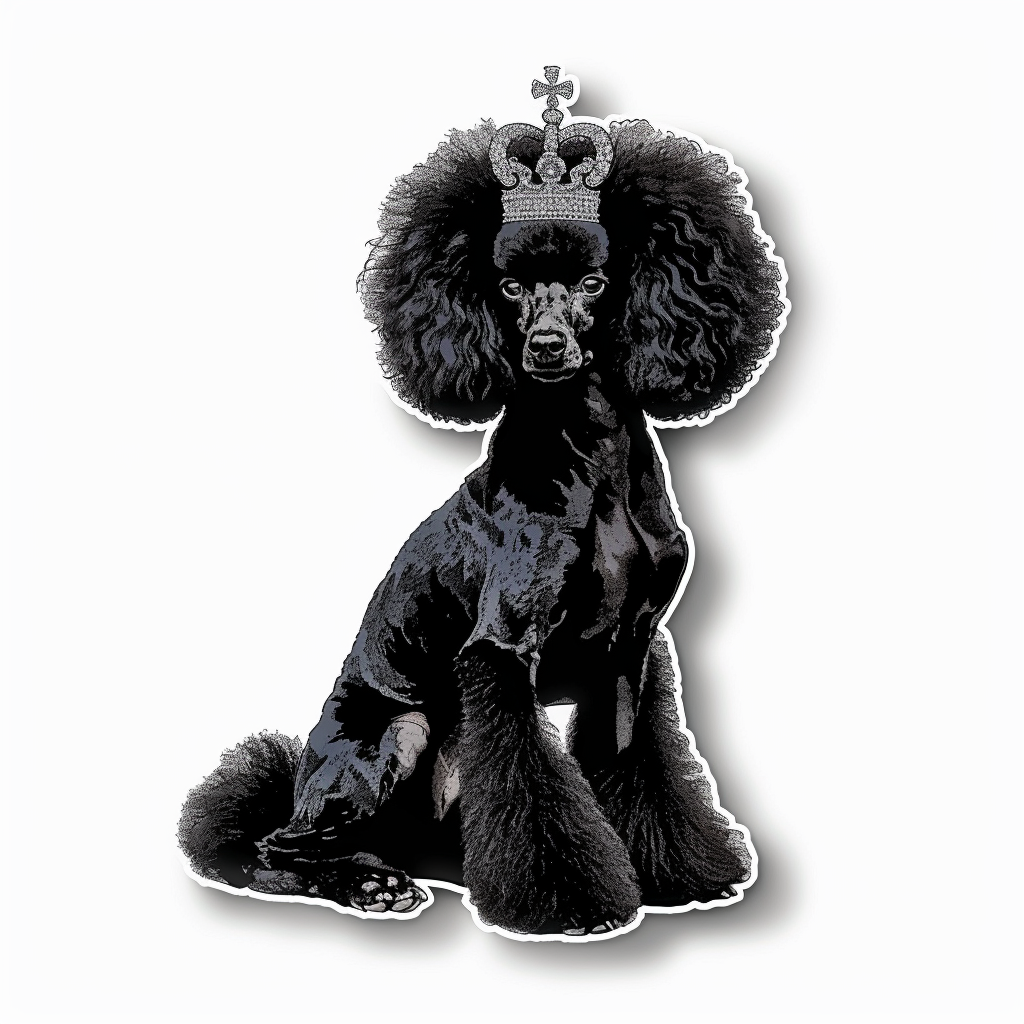 Poodle Dog crowned Vinyl Decal Sticker for Car, Laptop, Tumbler and more # F012617