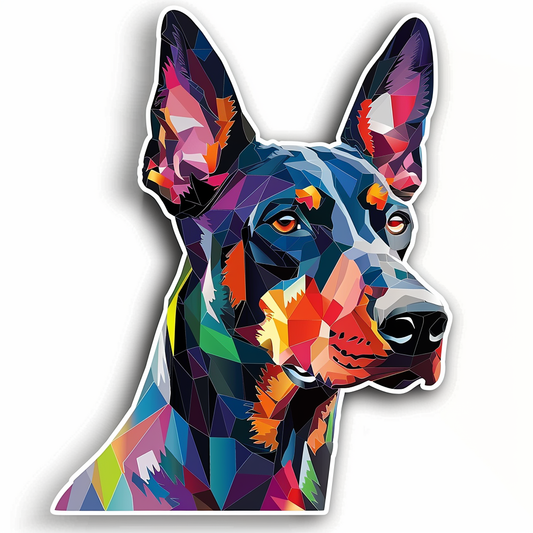 Cute and Adorable Doberman Pinscher Expressive surreal Vinyl Decal Sticker for Car, Laptop, Tumbler and more # F019477-4" x 4"