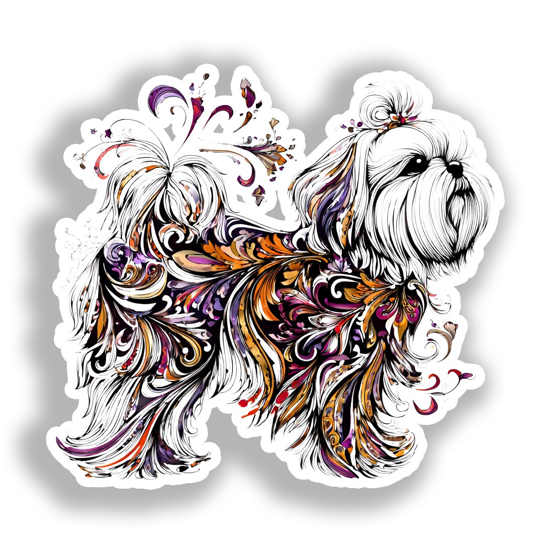Maltese Dog Vinyl Decal Sticker for Car, Laptop, Tumbler and more # A019384-4" x 4"