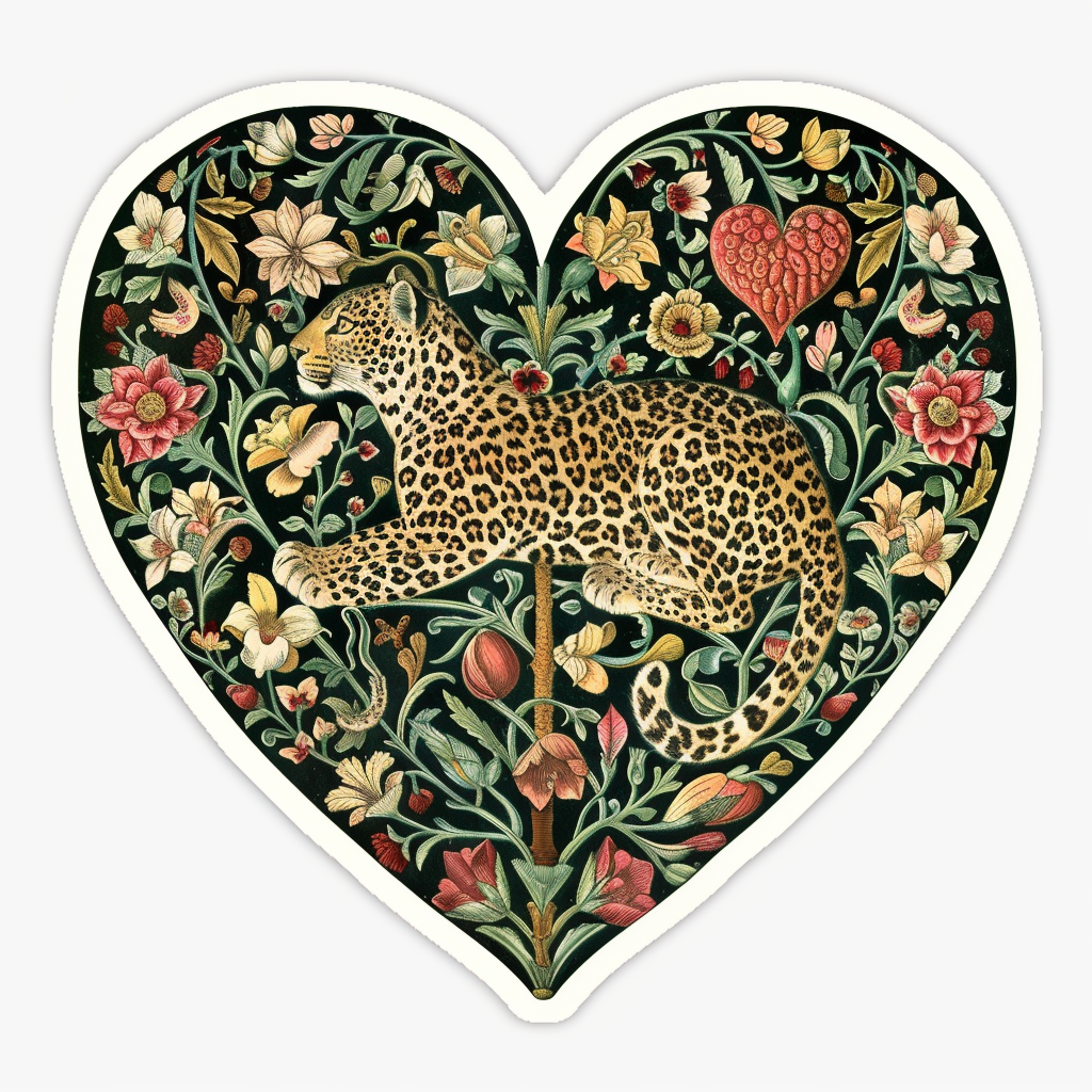 Leopard majestic Expressive surreal Vinyl Decal Sticker for Car, Laptop, Tumbler and more # F022545