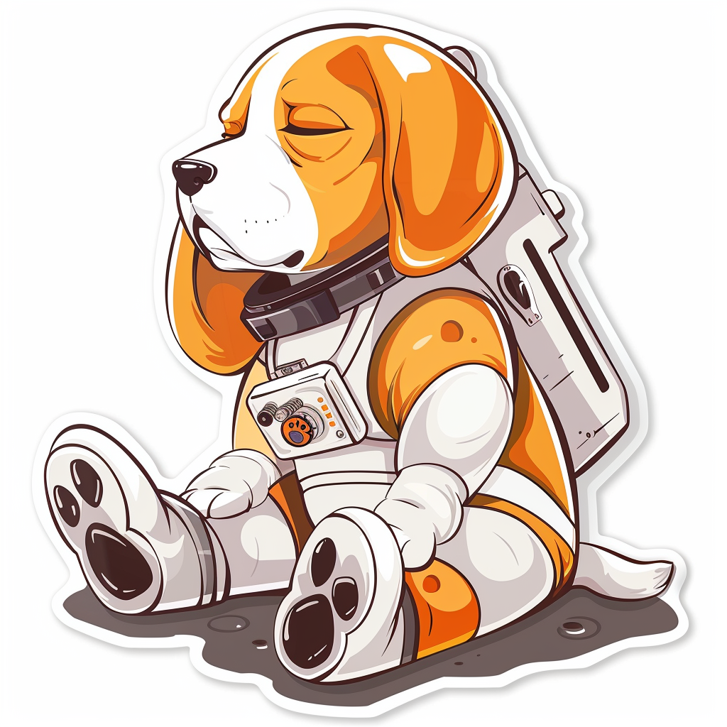 Beagle dog astronaut Vinyl Decal Sticker for Car, Laptop, Tumbler and more # F011915