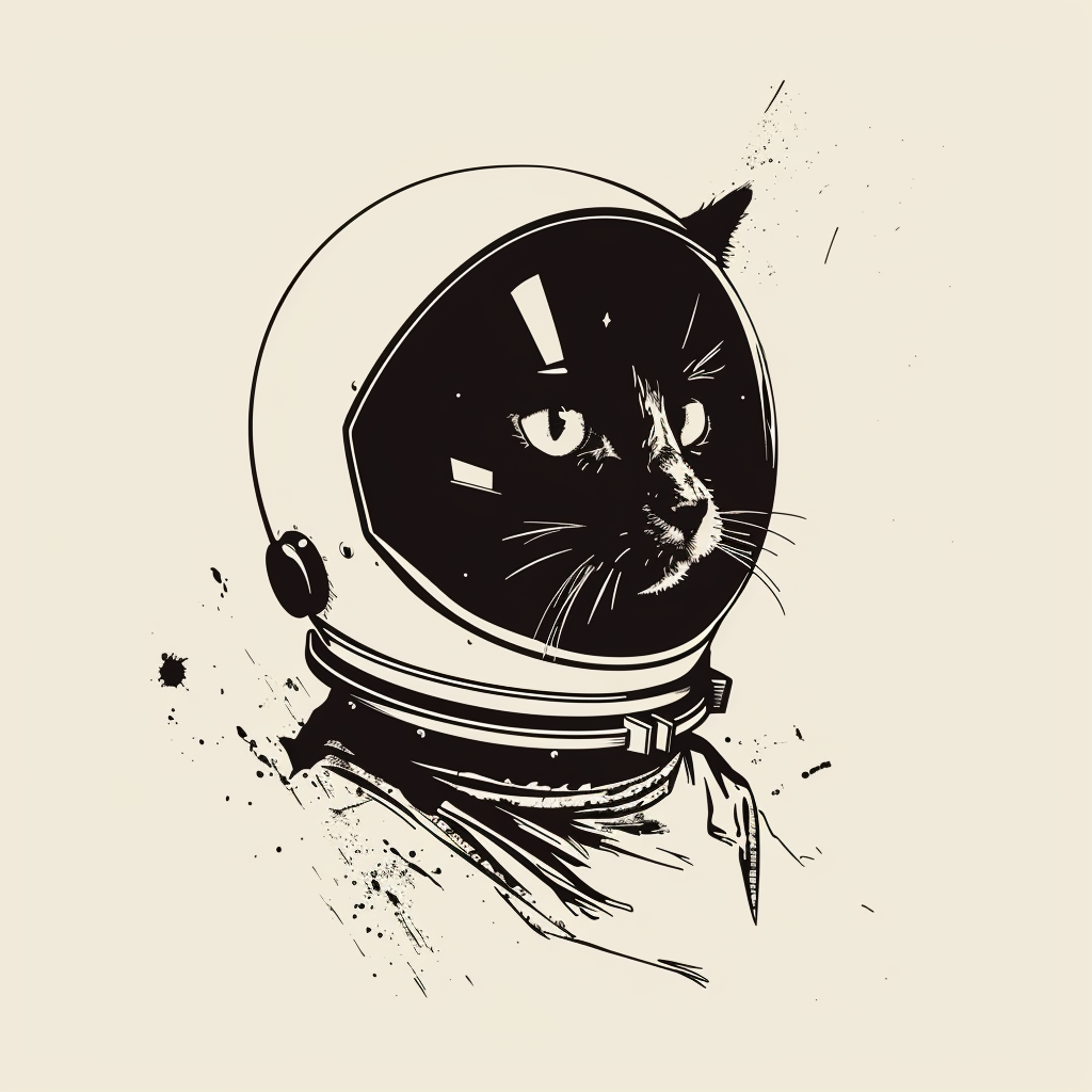 Abyssinian Cat astronaut majestic Expressive surreal Vinyl Decal Sticker for Car, Laptop, Tumbler and more # F021030-4" x 4"