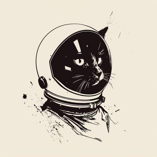 Abyssinian Cat astronaut majestic Expressive surreal Vinyl Decal Sticker for Car, Laptop, Tumbler and more # F021030-4" x 4"