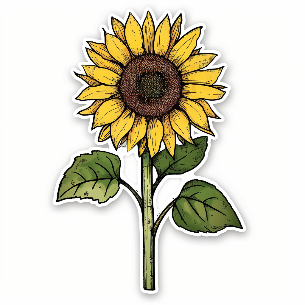 Sunflower flower majestic Expressive surreal Vinyl Decal Sticker for Car, Laptop, Tumbler and more # F023158