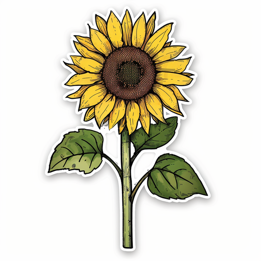 Sunflower flower majestic Expressive surreal Vinyl Decal Sticker for Car, Laptop, Tumbler and more # F023158