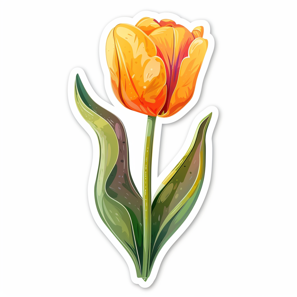 Sticker of a Tulip flower Vinyl Decal Sticker for Car, Laptop, Tumbler and more # F023426