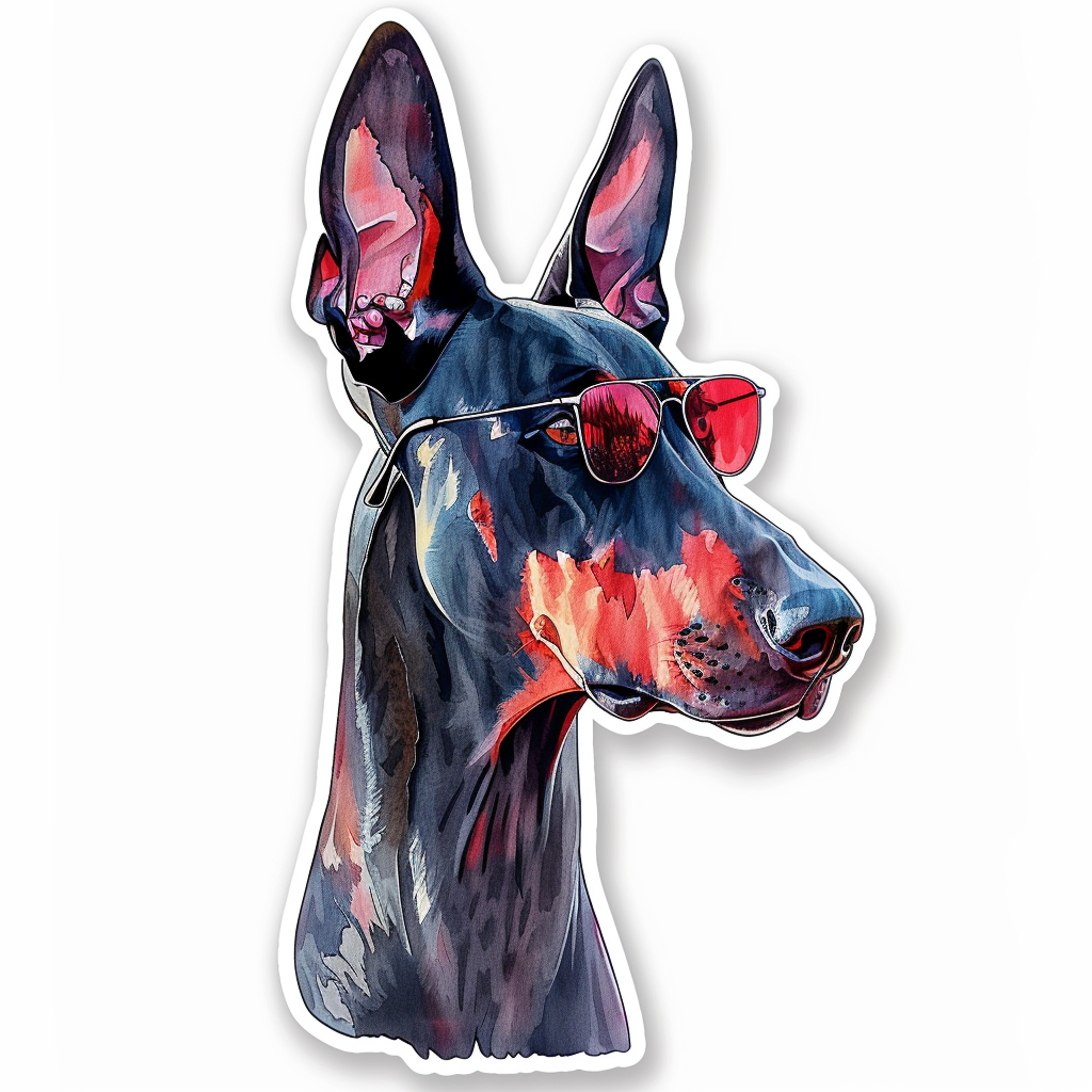 Adorable Great Dane Dog Expressive surreal Vinyl Decal Sticker for Car, Laptop, Tumbler and more # F018116