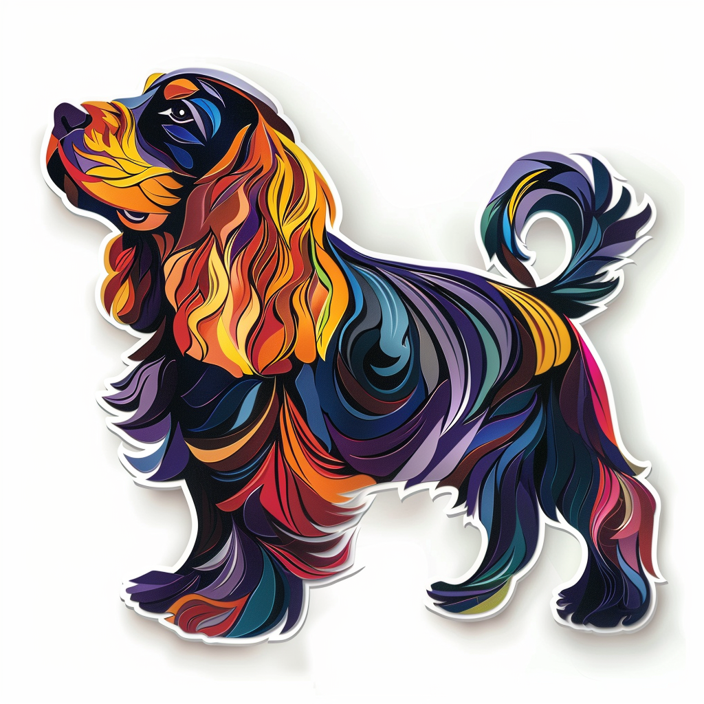 Sticker of a Cocker Spaniel Dog majestic Expressive surreal Vinyl Decal Sticker for Car, Laptop, Tumbler and more # F020141