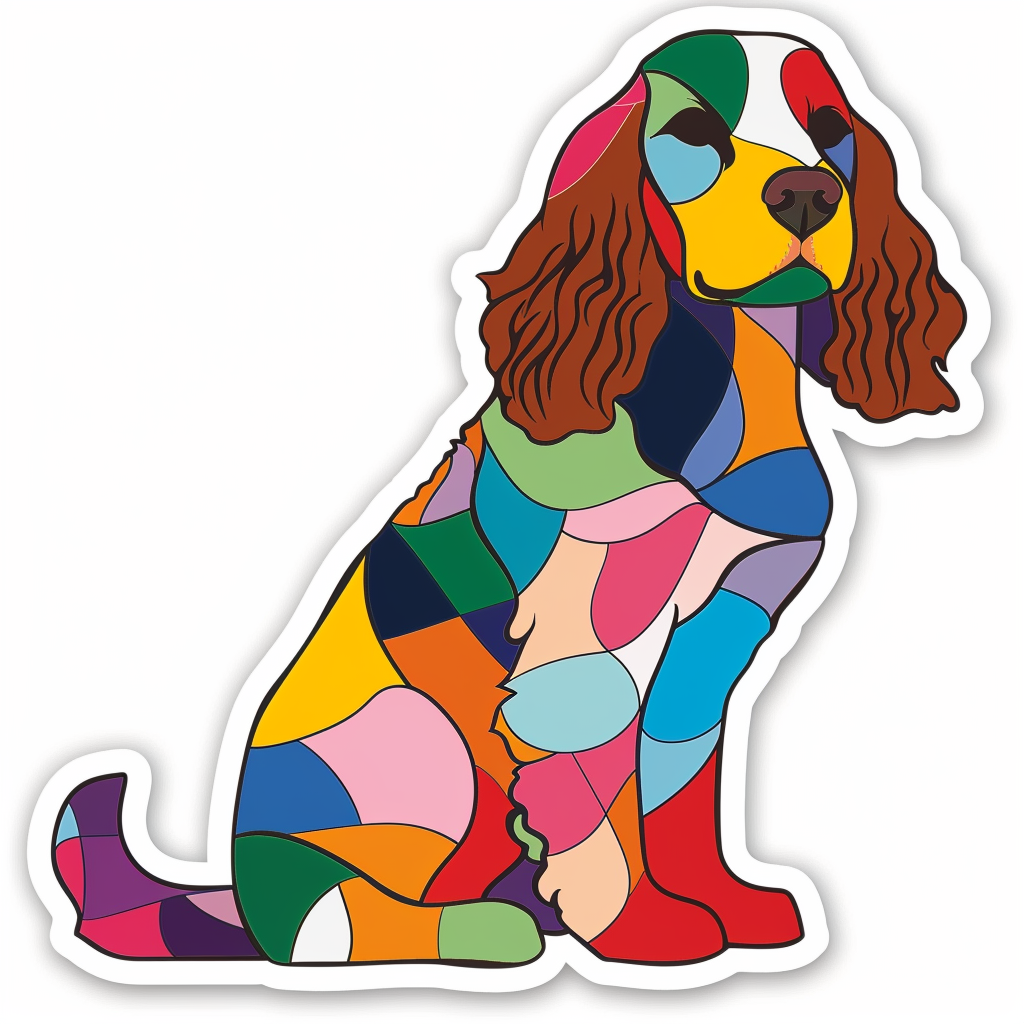 Sticker of a Cocker Spaniel Dog majestic Expressive surreal Vinyl Decal Sticker for Car, Laptop, Tumbler and more # F020123