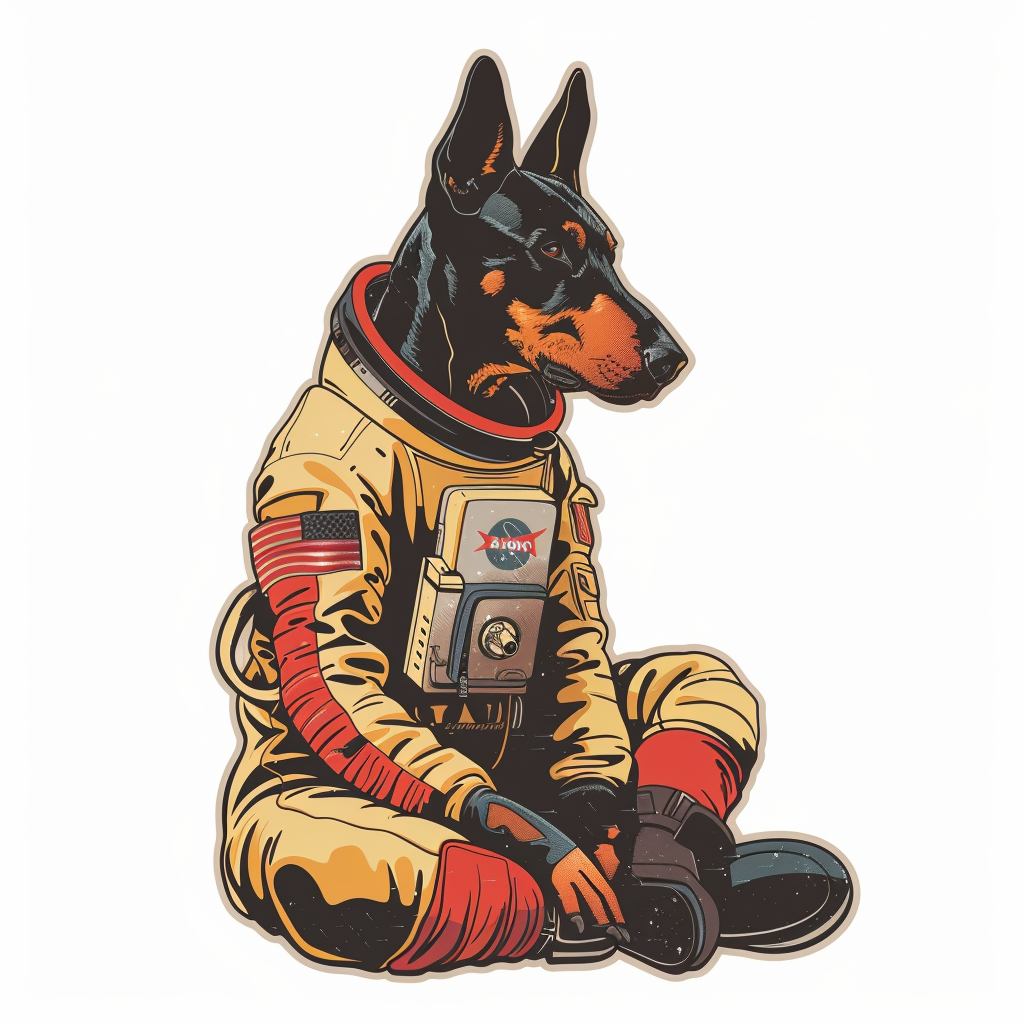 Cute and Adorable Doberman Pinscher Expressive surreal Vinyl Decal Sticker for Car, Laptop, Tumbler and more # F019318