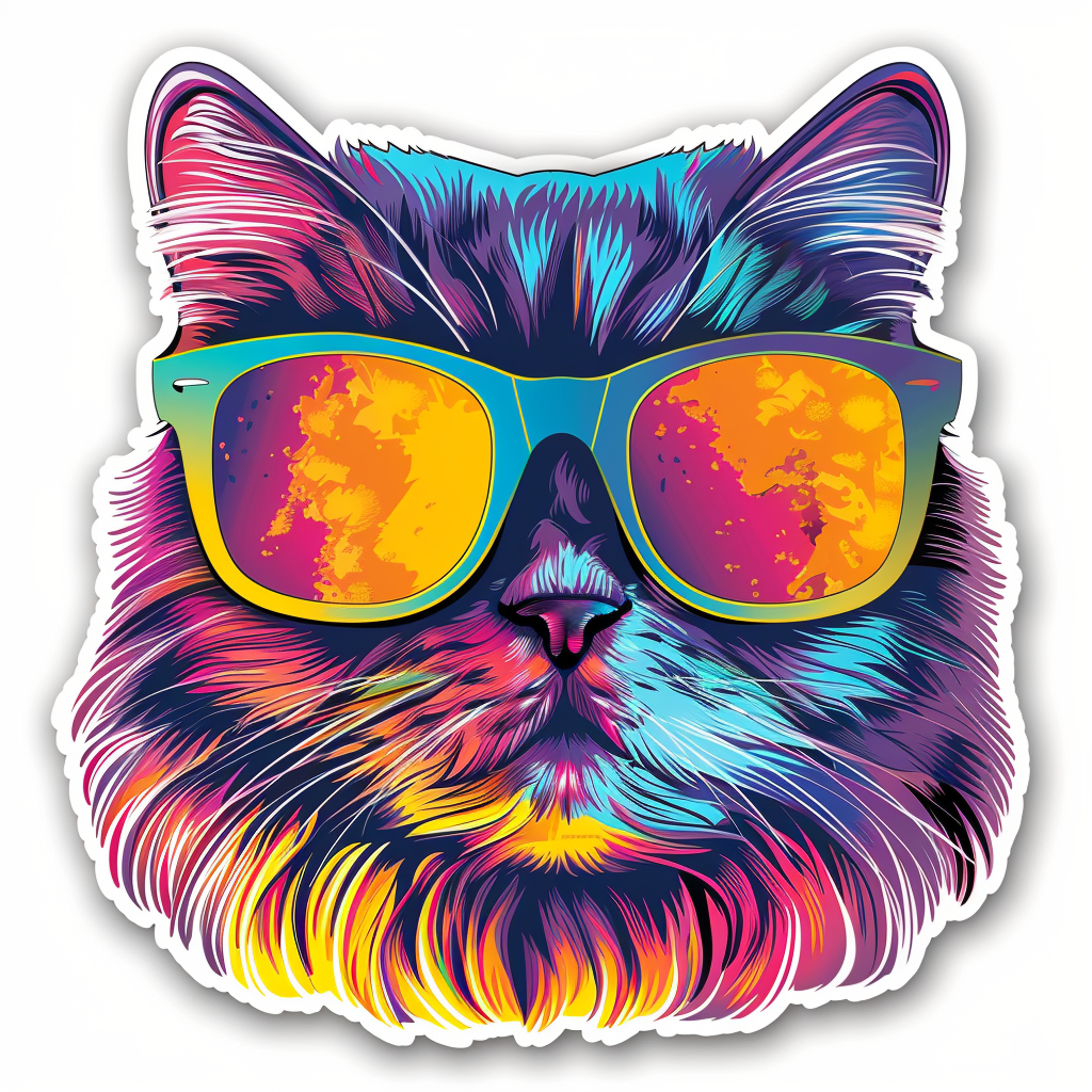 Cat Vinyl Decal Sticker for Car, Laptop, Tumbler and more # F016196-4" x 4"