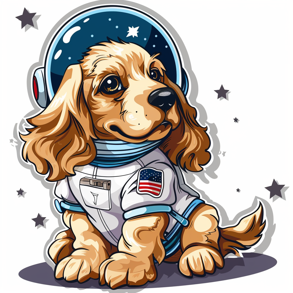 Cute and Adorable Cocker Spaniel Dog Expressive surreal Vinyl Decal Sticker for Car, Laptop, Tumbler and more # F019954-4" x 4"