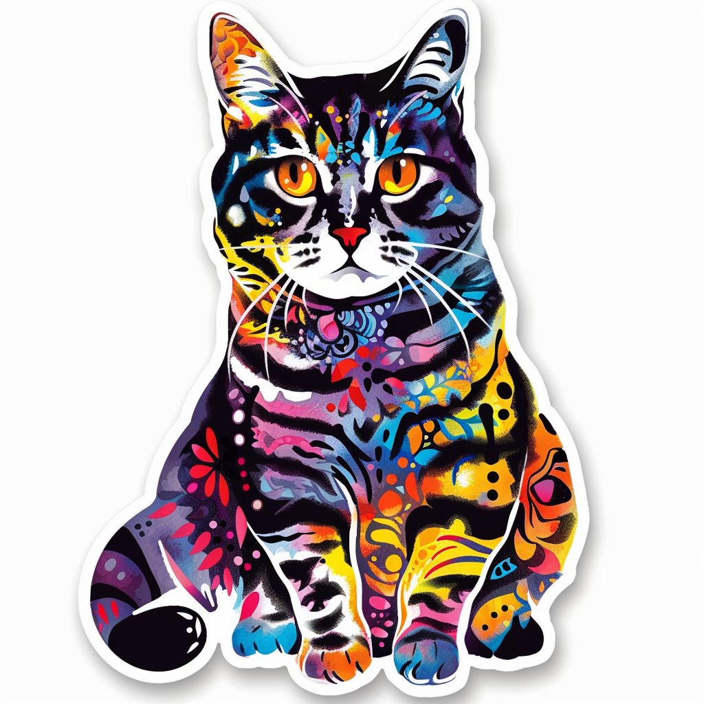 American Shorthair Cat majestic Expressive surreal Vinyl Decal Sticker for Car, Laptop, Tumbler and more # F018072