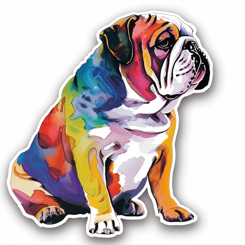 Bulldog Dog majestic Expressive surreal Vinyl Decal Sticker for Car, Laptop, Tumbler and more # F017402