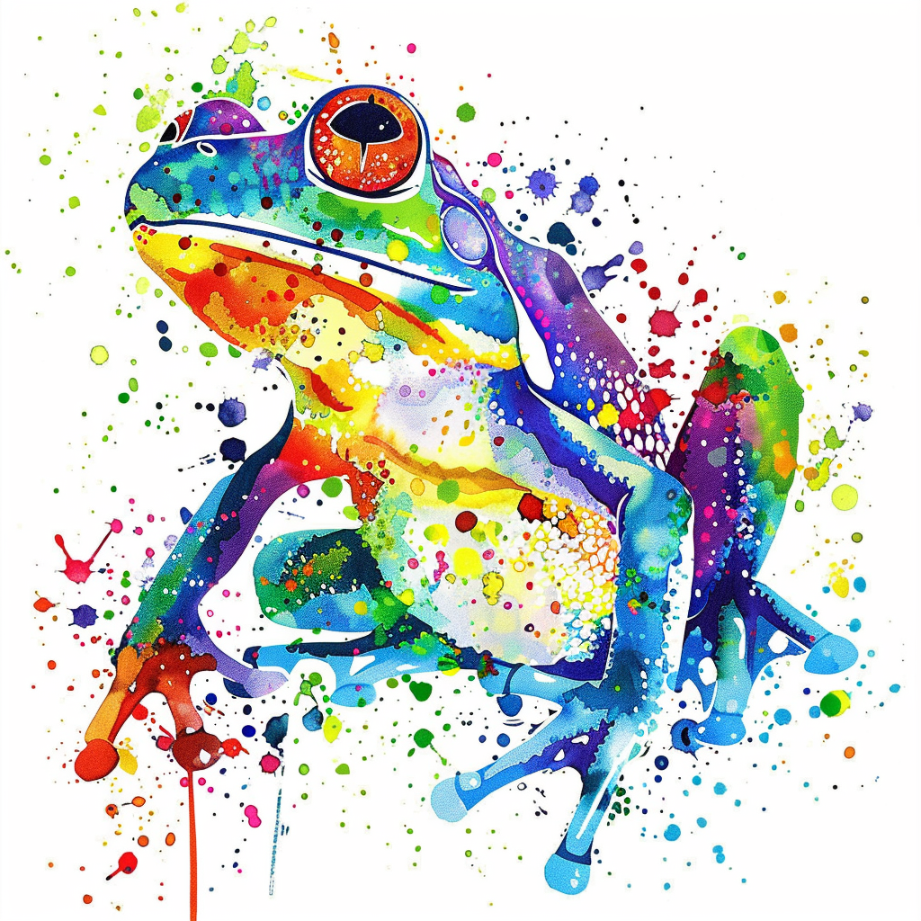 Sticker of a Frog majestic Expressive surreal Vinyl Decal Sticker for Car, Laptop, Tumbler and more # F016694