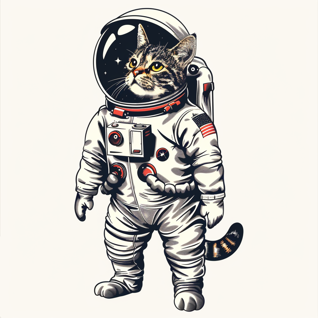 American Shorthair Cat majestic Expressive surreal Vinyl Decal Sticker for Car, Laptop, Tumbler and more # F019812-4" x 4"
