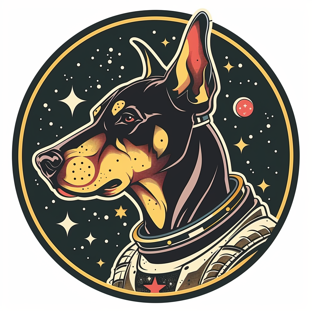Cute and Adorable Doberman Pinscher Expressive surreal Vinyl Decal Sticker for Car, Laptop, Tumbler and more # F019288-4" x 4"