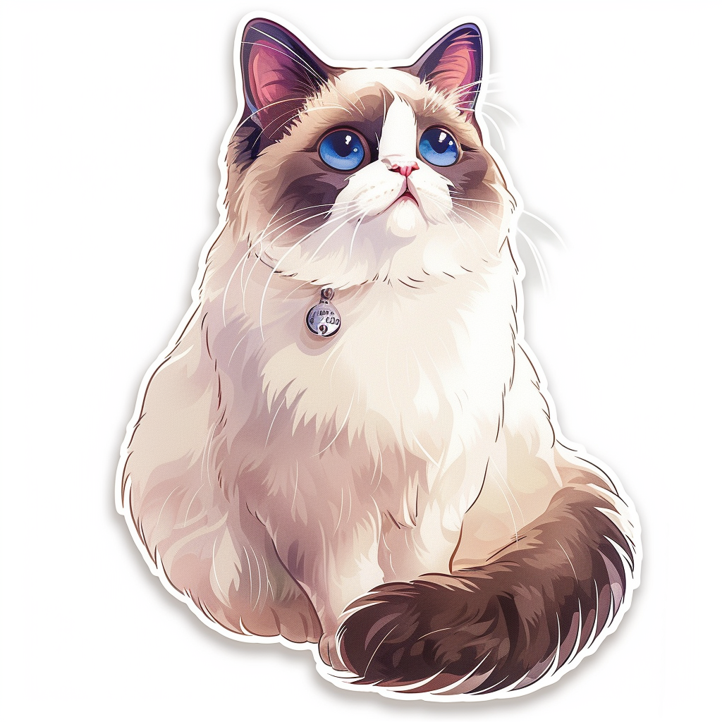 Ragdoll Cat Vinyl Decal Sticker for Car, Laptop, Tumbler and more # F010189