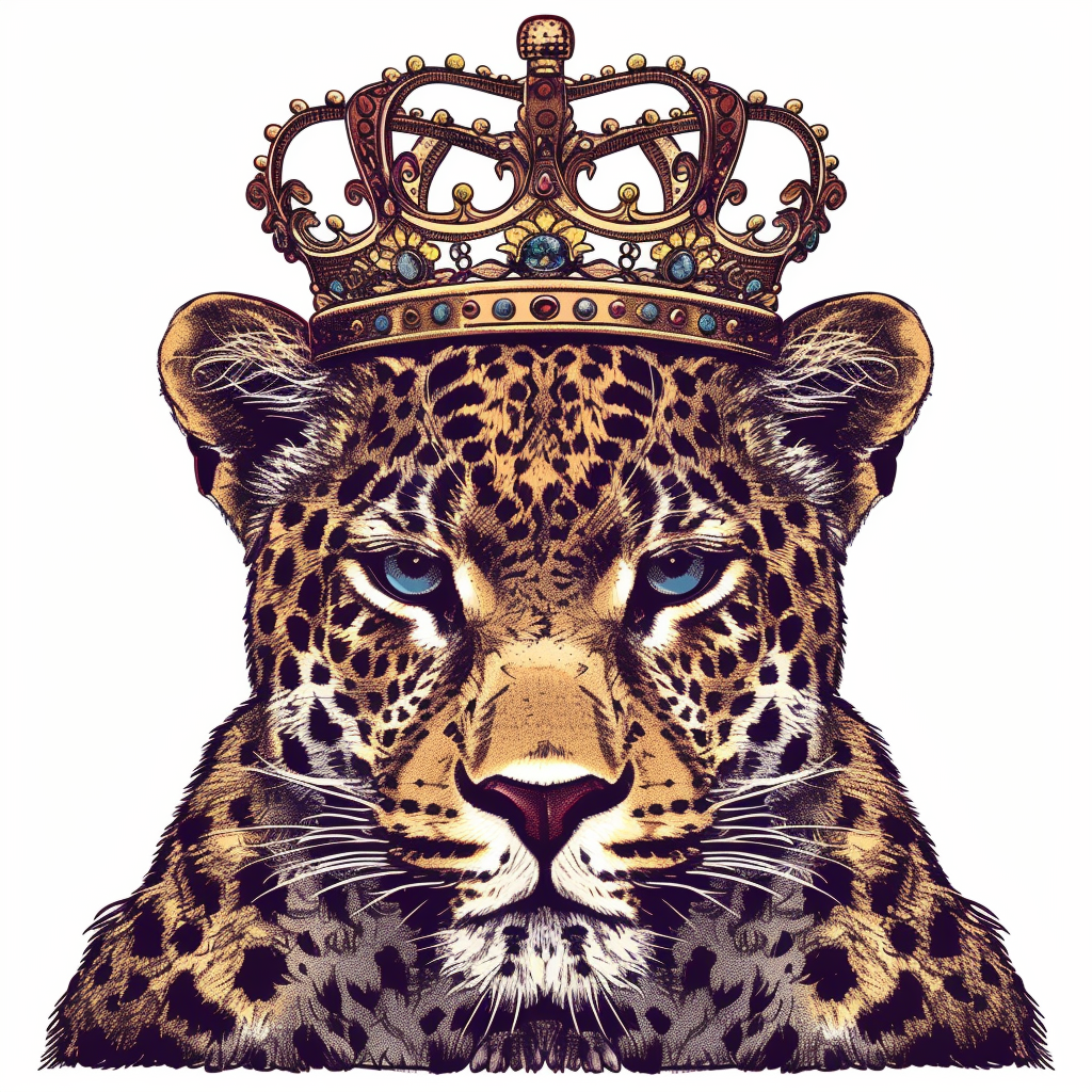 Leopard majestic Expressive surreal Vinyl Decal Sticker for Car, Laptop, Tumbler and more # F022468