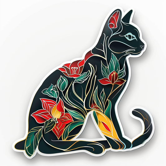 Abyssinian Cat astronaut majestic Expressive surreal Vinyl Decal Sticker for Car, Laptop, Tumbler and more # F021055-4" x 4"