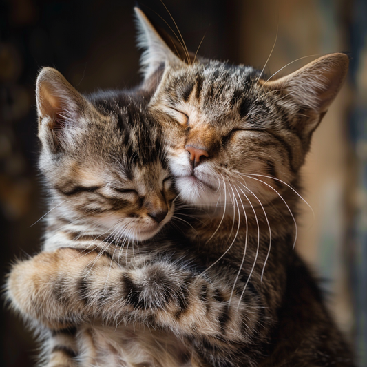 Adorable Cats Hugging  Vinyl Decal Sticker for Car, Laptop, Tumbler and more # F021625-4" x 4"