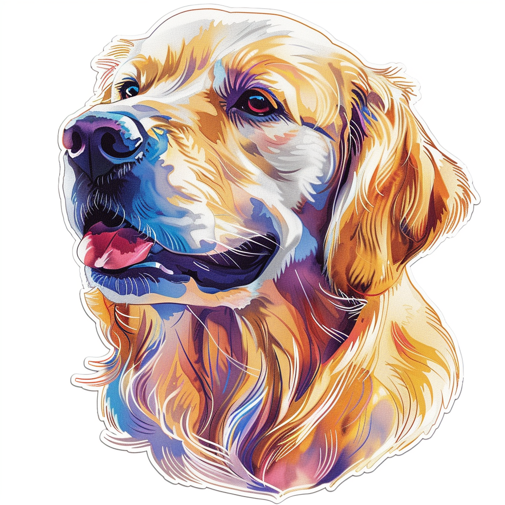 Golden Retriever Dog Vinyl Decal Sticker for Car, Laptop, Tumbler and more # F010550