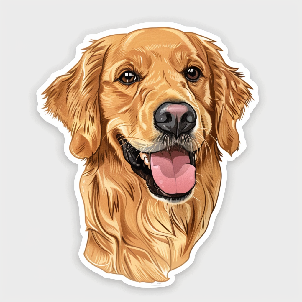 Golden Retriever Dog Vinyl Decal Sticker for Car, Laptop, Tumbler and more # F07410