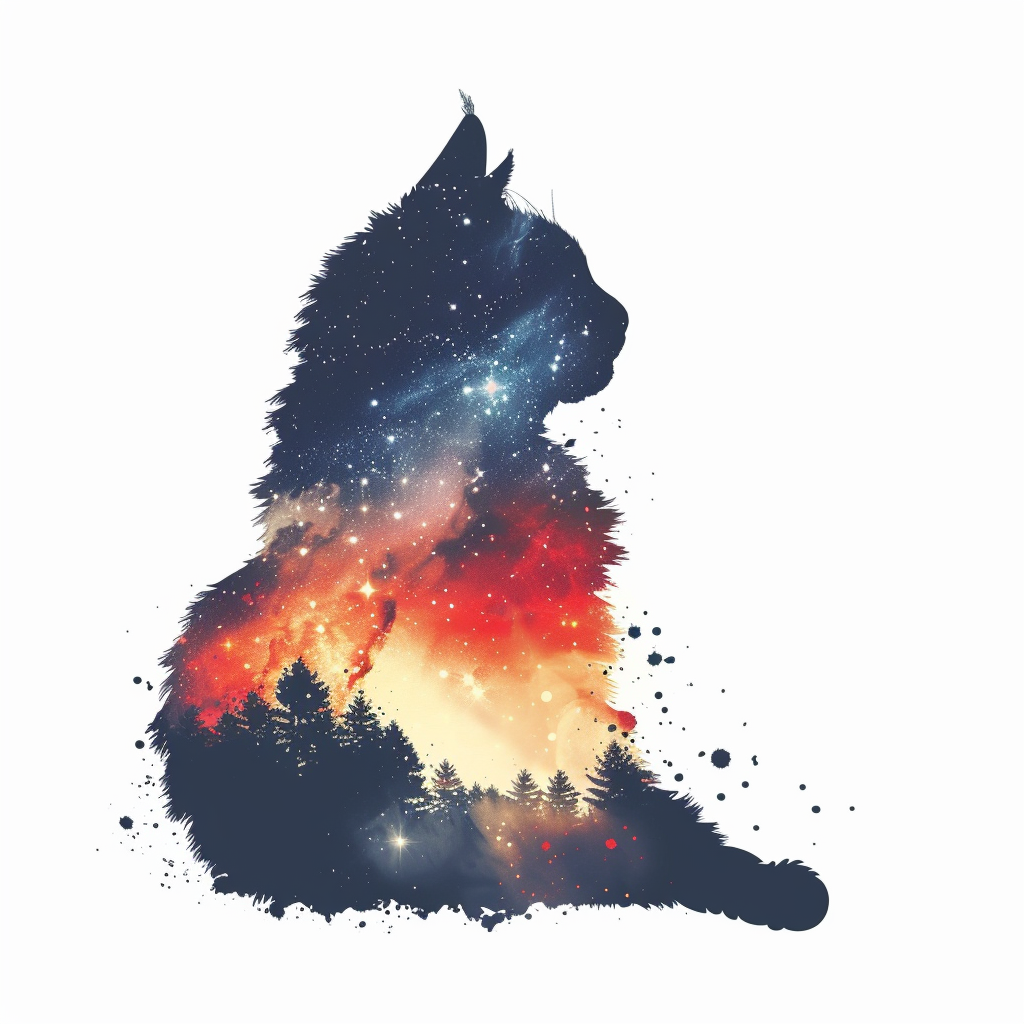 Sticker of a Persian Cat galaxy majestic Expressive surreal Vinyl Decal Sticker for Car, Laptop, Tumbler and more # F016368