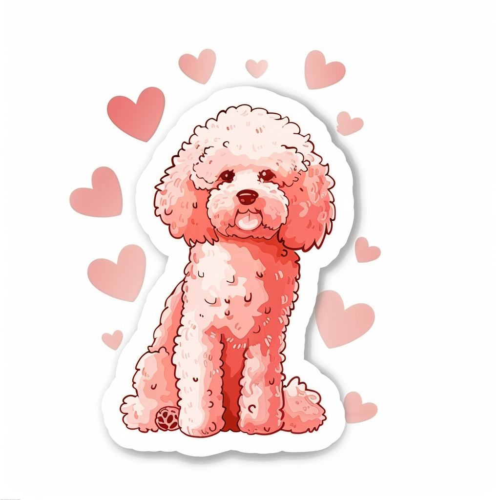 Poodle Dog heartcore Vinyl Decal Sticker for Car, Laptop, Tumbler and more # F012404