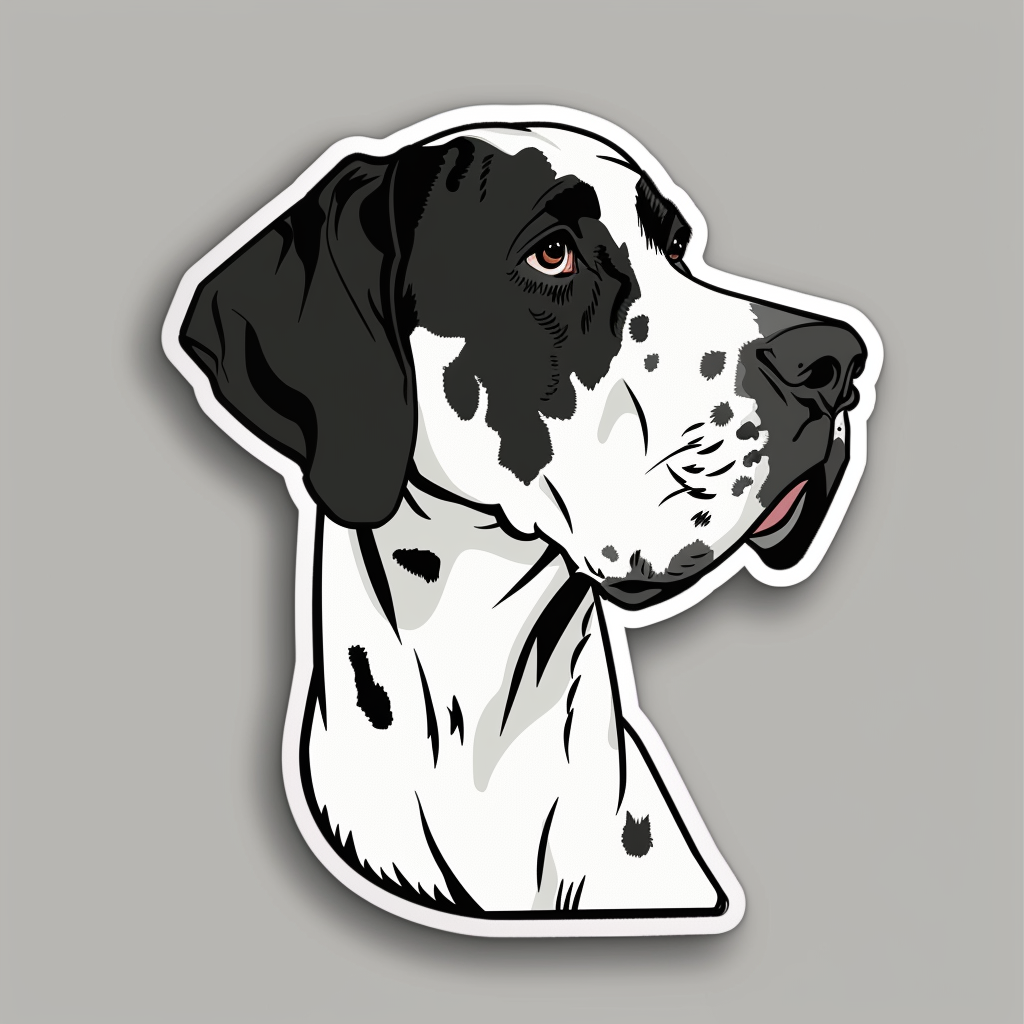Great Dane Dog Expressive surreal Vinyl Decal Sticker for Car, Laptop, Tumbler and more # F022793