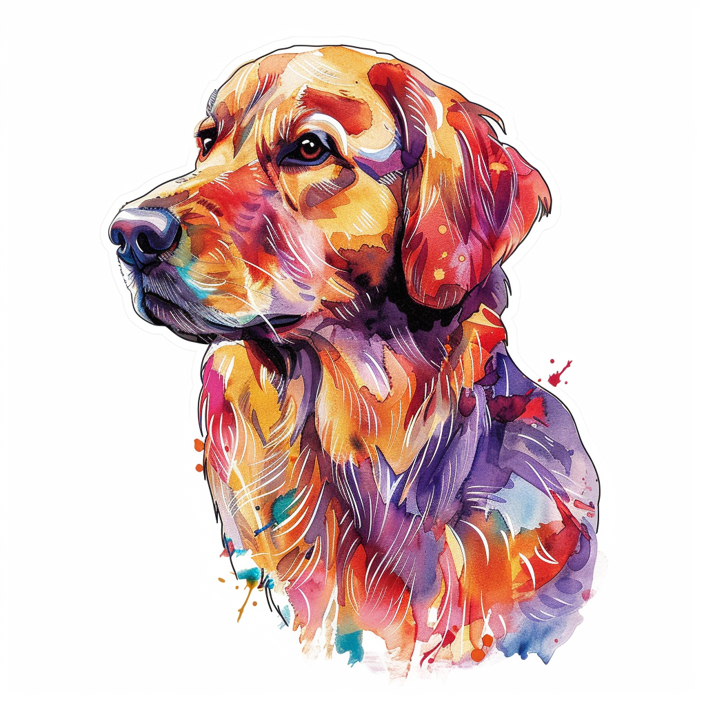 Golden Retriever Dog Vinyl Decal Sticker for Car, Laptop, Tumbler and more # F010574