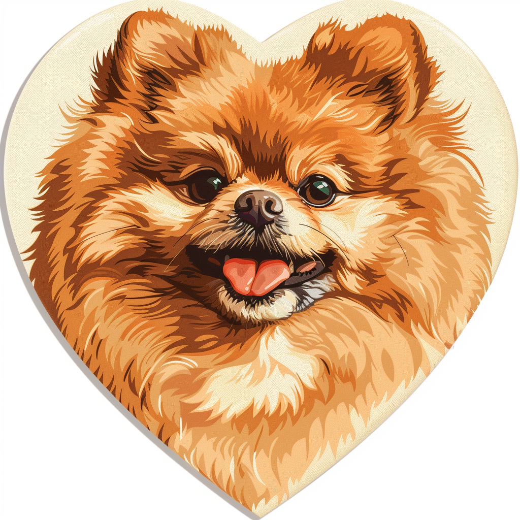 Sticker of a Pomeranian Dog majestic Expressive surreal Heartcore Vinyl Decal Sticker for Car, Laptop, Tumbler and more # F014062