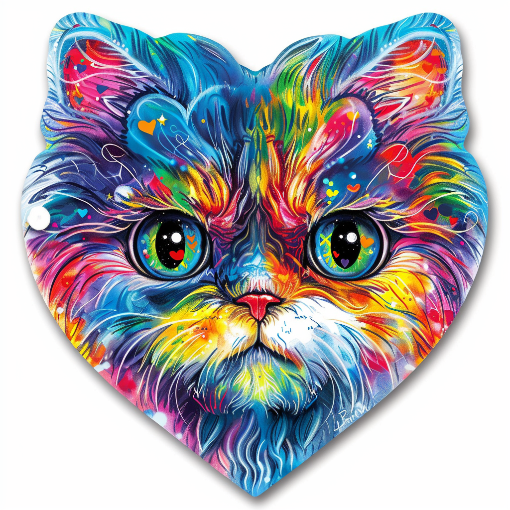 Sticker of a Persian Cat Expressive surreal Vinyl Decal Sticker for Car, Laptop, Tumbler and more # F016387