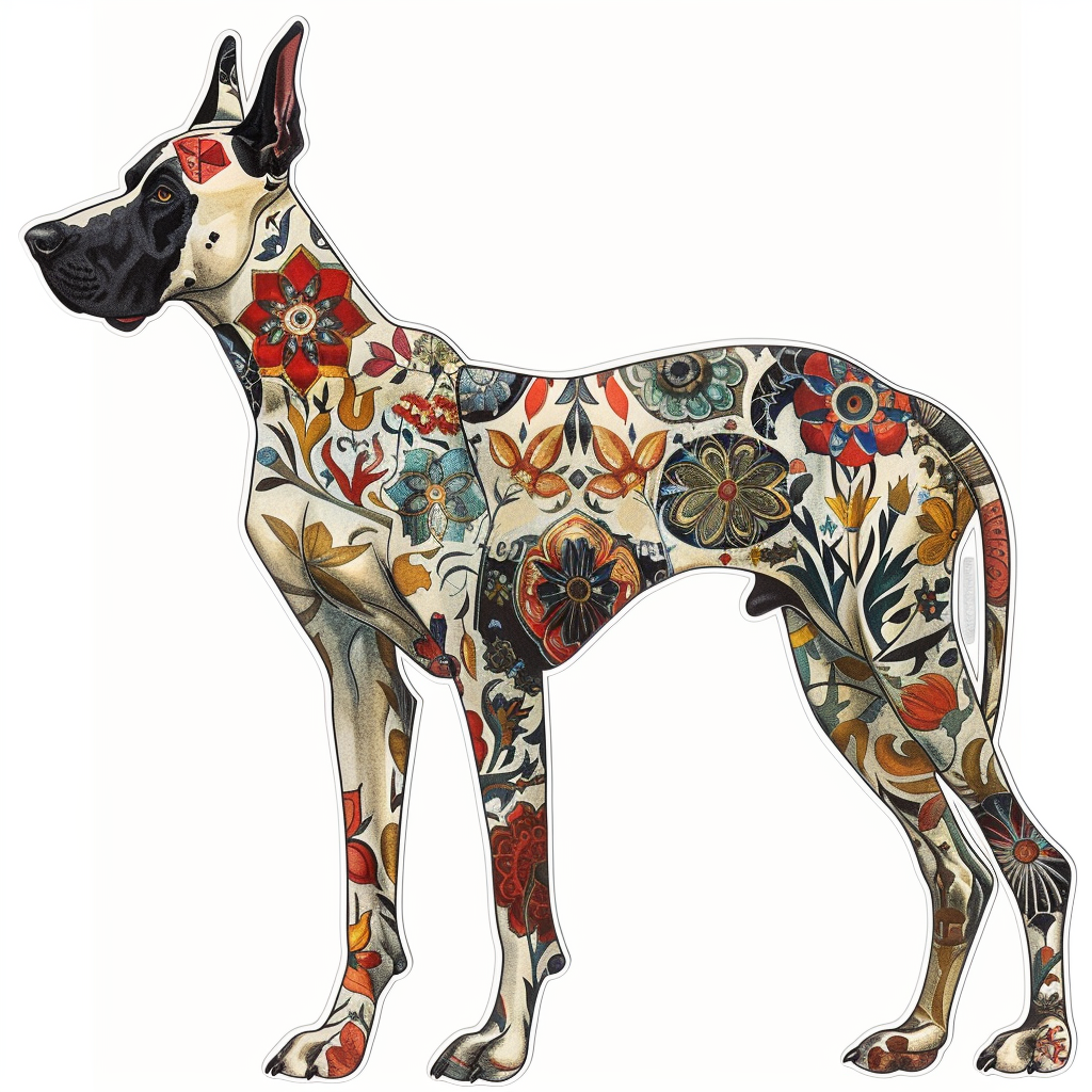 Great Dane Dog Expressive surreal Vinyl Decal Sticker for Car, Laptop, Tumbler and more # F022831