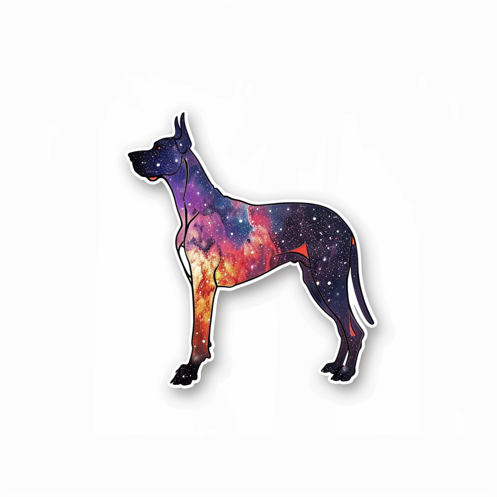 Adorable Great Dane Dog Expressive surreal Vinyl Decal Sticker for Car, Laptop, Tumbler and more # F017987
